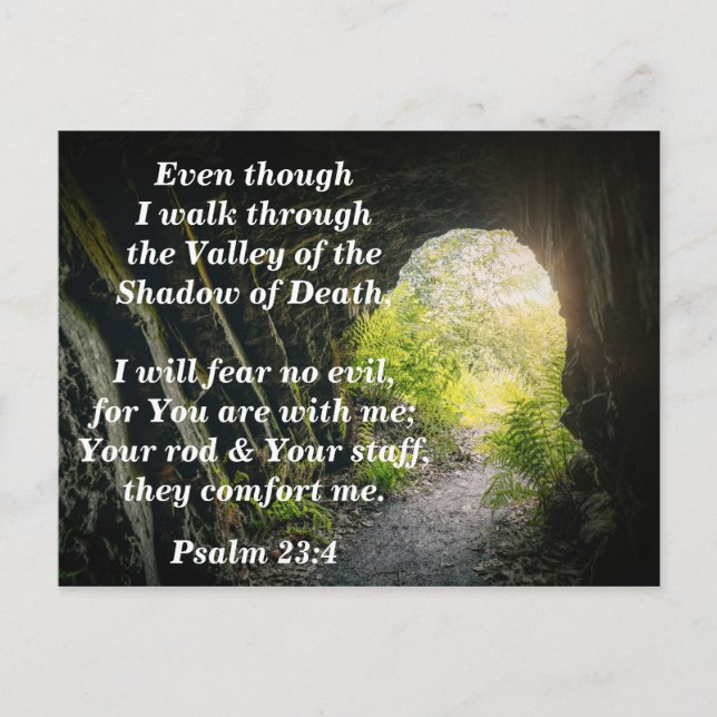 Carte Postale Psaume 23:4 Je ne craindrai aucun mal Verset bibli (Devant)