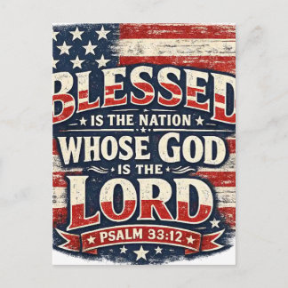 Carte Postale Psaume 33:12 Heureuse est la nation Photo patrioti
