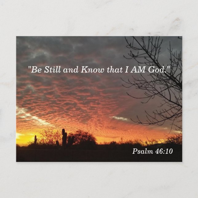 Carte Postale Psaume 46:10 Be Still Bible Verse Memory Card (Devant)