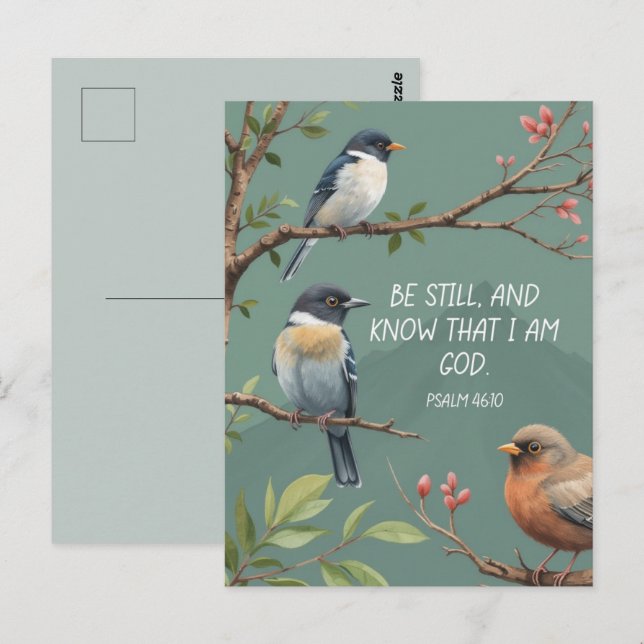 Carte Postale Psaume 46:10 Bible chrétienne Verse Image (Devant / Derrière)