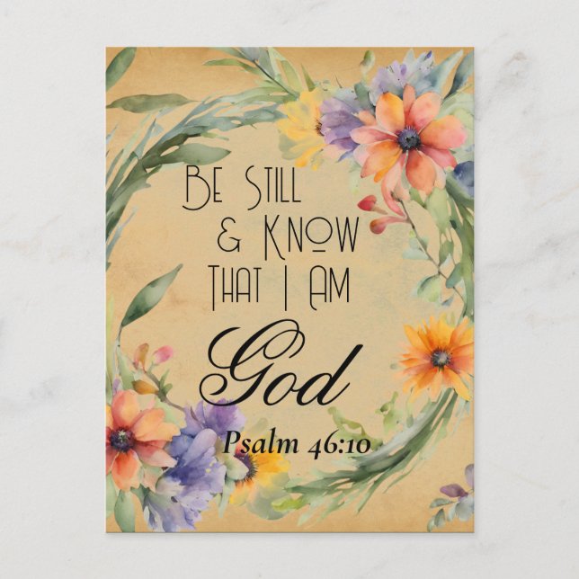 Carte Postale Psaume 46:10 verset biblique (Devant)