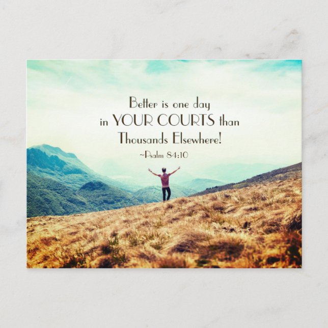 Carte Postale Psaume 84:10 Mieux est un jour dans vos tribunaux  (Devant)
