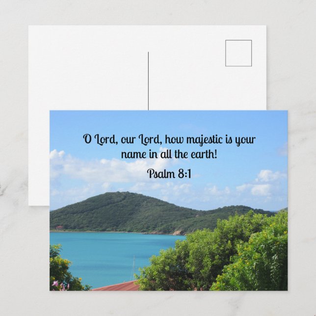 Carte Postale Psaume 8:1 Ô Seigneur, notre Seigneur, combien maj (Devant / Derrière)