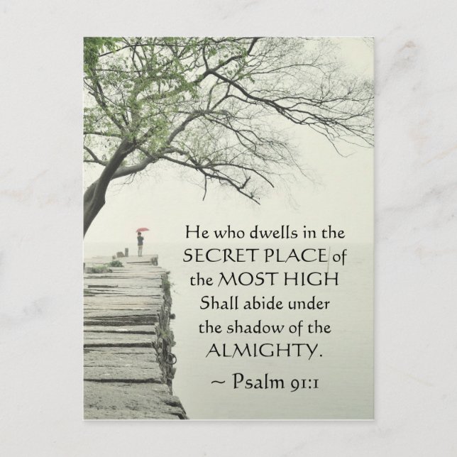 Carte Postale Psaume 91:1 Celui qui habite à la place SECRET (Devant)