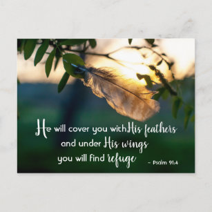 Carte Postale Psaume 91:4 Il vous couvrira de ses plumes