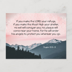 Carte Postale Psaume 91:9-11 Si vous faites de l'Éternel votre r