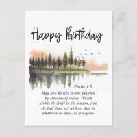 Psaume d'anniversaire 1-3 Bible Verse Nature Aquar