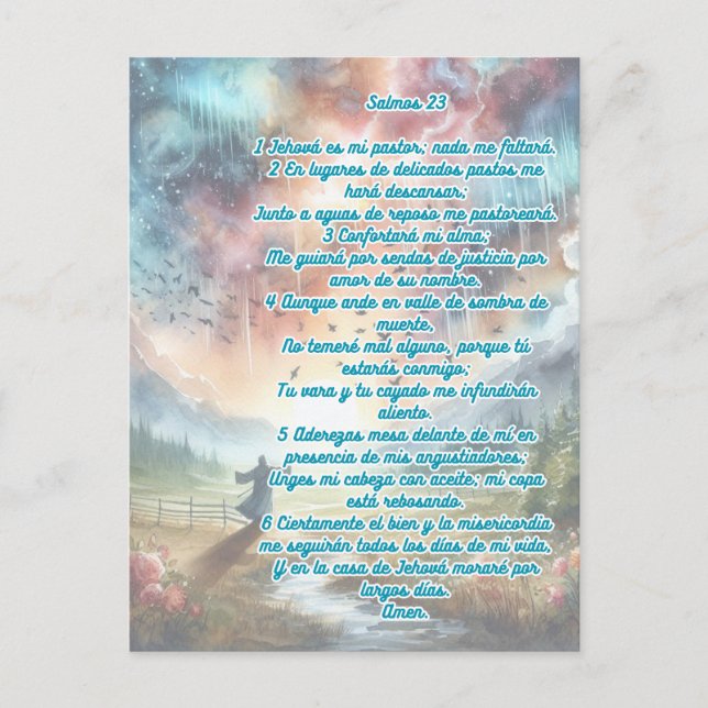 Carte Postale Psaumes 23 en espagnol (Devant)