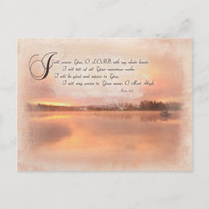 Carte Postale Psaumes 9:1-2 - Je Louerai le Seigneur avec mon