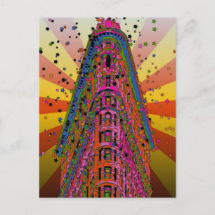 Carte Postale Psychedelic NYC - Haut de l'immeuble Flatiron A2