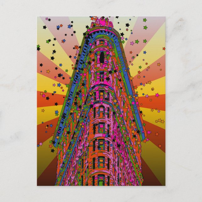 Carte Postale Psychedelic NYC - Haut de l'immeuble Flatiron A2 (Devant)