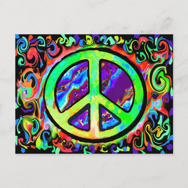 Carte Postale Psychédélic peace sign (Devant)