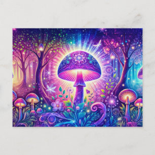Carte Postale Psychedelic Wonderland Mystical Mushroom Fantasy