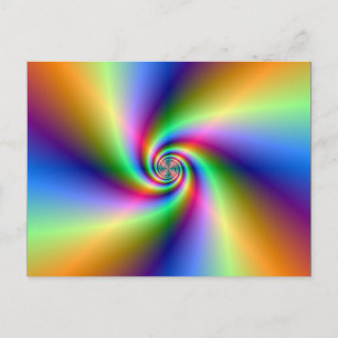 Carte postale psychédélique à quatre vents spirale