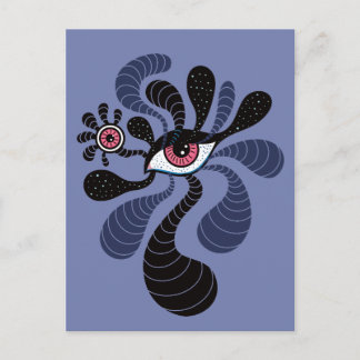 Carte Postale Psychédélique Art Hypnotique Déplaisant double oei