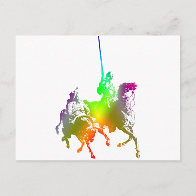 Carte Postale Psychédélique Don Quichotte et Sancho Panza (Devant)