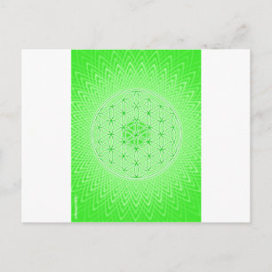Carte Postale Psychédélique Géométrie Sacrée Coeur Chakra Design