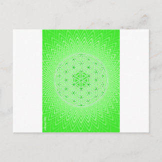 Carte Postale Psychédélique Géométrie Sacrée Coeur Chakra Design