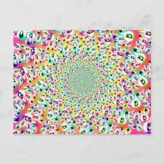 Carte Postale Psychédélique Rainbow Eyes Mandala