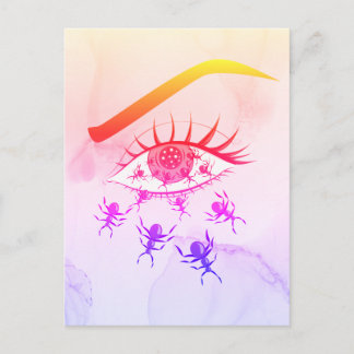 Carte Postale Psychédélique Tirée Trippie Hippie Horreur
