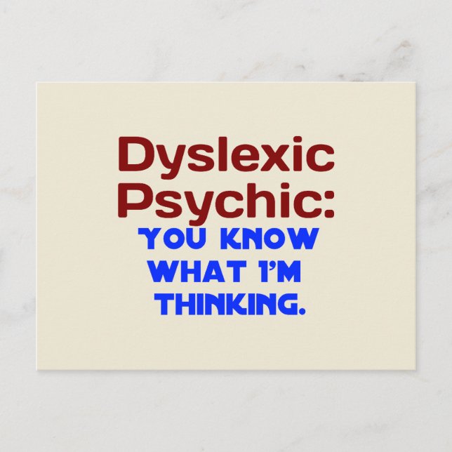 Carte Postale Psychique Dyslexique (Devant)