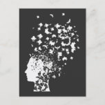 Carte Postale Psychology Rorschach Card Mind Inkblot test<br><div class="desc">Mind and psychology,  Rorschach,  Rorschach card,  human psyche,  psychotherapy,  science art,  psychiatry poster,  psychiatrist gift,  inkblot test</div>