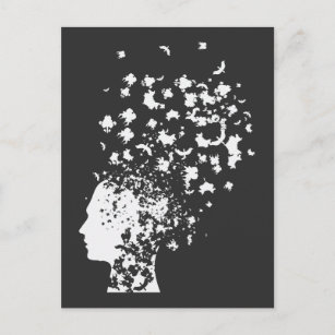 Carte Postale Psychology Rorschach Card Mind Inkblot test