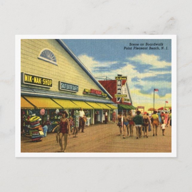Carte Postale Pt Pleasant Beach Boardwalk 1950 (Devant)