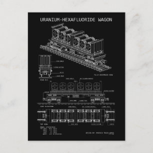 Carte Postale PTW Wagon de fluorure d'uranium "Blueprint"
