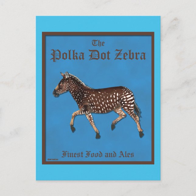 Carte Postale Pub anglais Polka Dot Zebra (Devant)