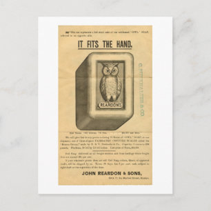 Carte Postale Pub De Savon De Chouette vintage - Il S'Adapte À L