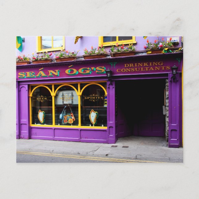 Carte Postale Pub irlandais coloré (Devant)