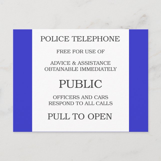 Carte Postale Public Call Box sign (Devant)