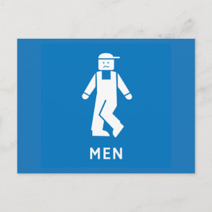Carte Postale Public Toilet Men, Sign, Californie, États-Unis