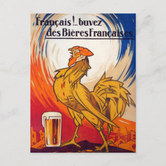 Carte postale publicitaire de bière française vint