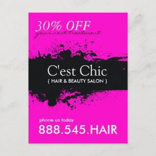 Carte postale publicitaire pour salon de manucure 