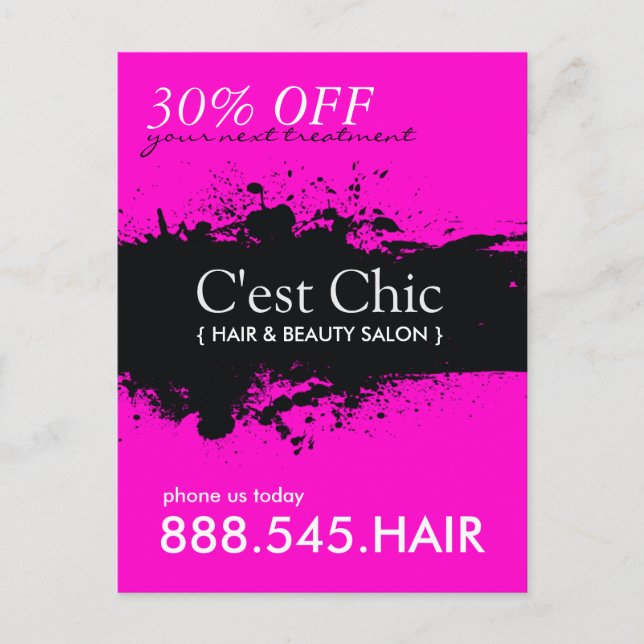 Carte postale publicitaire pour salon de manucure  (Devant)