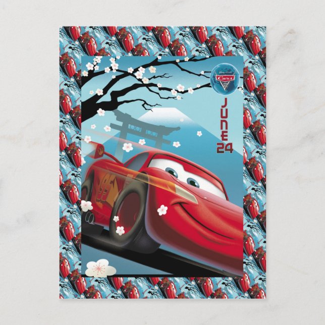 Carte Postale Publicité ancienne, Course de voiture Japon (Devant)