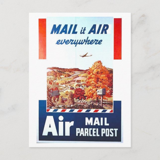 Carte Postale Publicité ancienne de la poste aérienne (Devant)