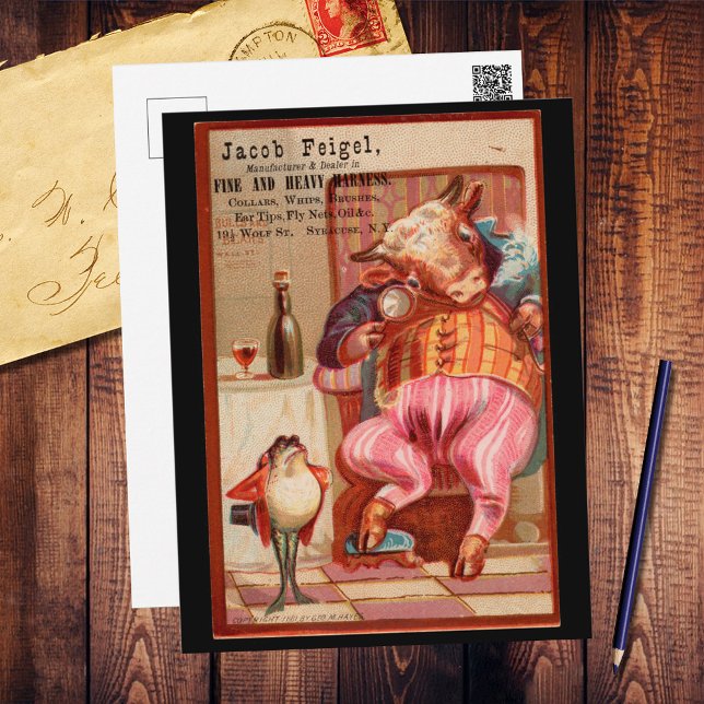 Carte Postale Publicité ancienne pour Jacob Feigel Harness Ad (Créateur téléchargé)