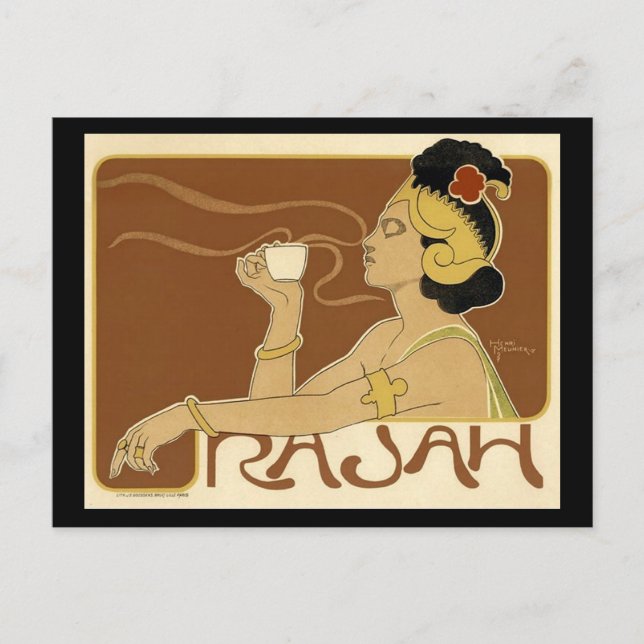 Carte Postale Publicité ancienne pour le café Rajah (Devant)