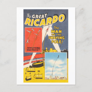 Carte Postale Publicité de cirque vintage : High Pole Act