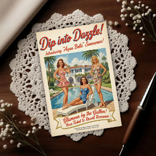 Carte Postale Publicité de maillots de bain Aqua Belle de 1948