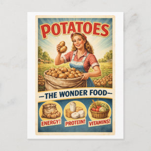 Carte Postale Publicité de pomme de terre de style vintage