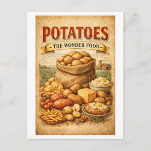 Carte Postale Publicité de pomme de terre de style vintage