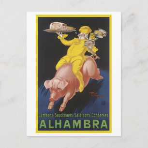 Carte Postale Publicité de porc volante de jambon de l'Alhambra