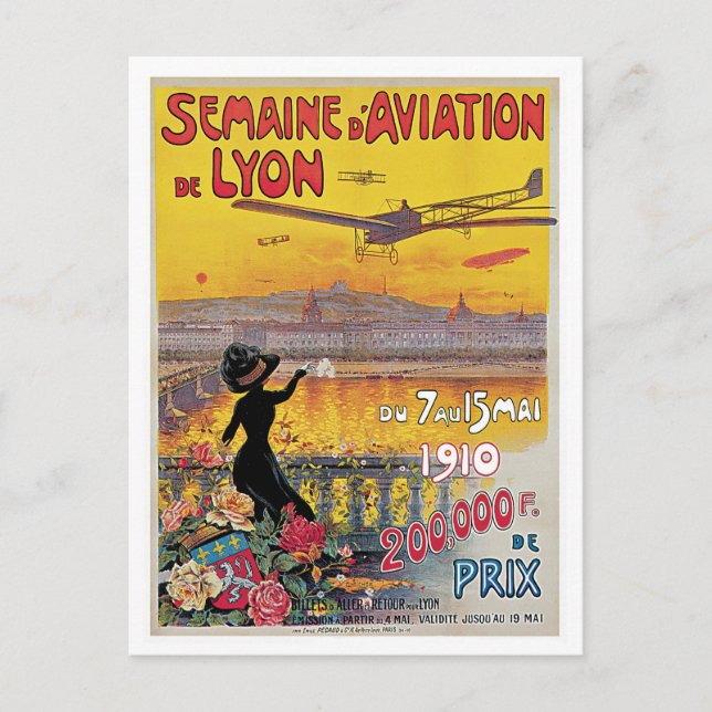 Carte Postale Publicité de voyage de la Semaine de l'aviation de (Devant)