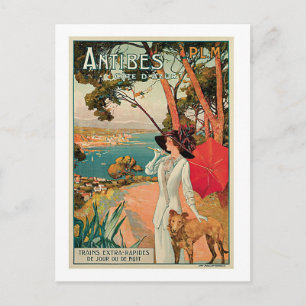 Carte Postale Publicité de voyage vintage pour Antibes France