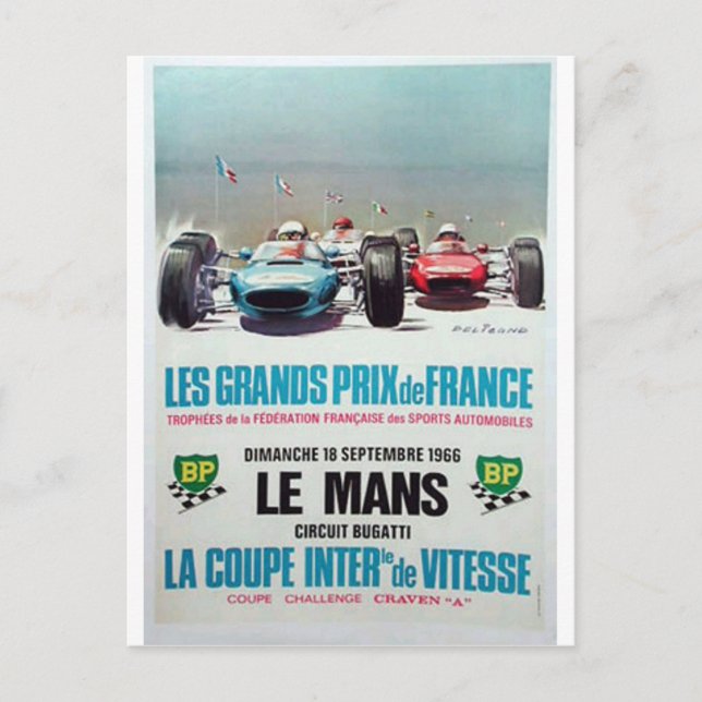 Carte Postale Publicité des lemans 1966 (Devant)