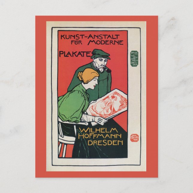 Carte Postale Publicité d'imprimantes d'affiches allemandes vint (Devant)